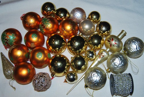 Weihnachtskugel mix gold - weihnachtskugel,