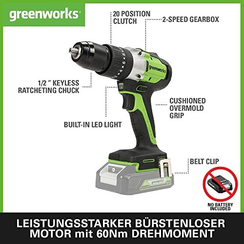 Greenworks gd24dd60x 24v - 24v, akku