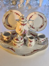 Hollohaza Hungary Tete á Tete Kaffeeservice für 2 Personen mit Tablett,10-teilig