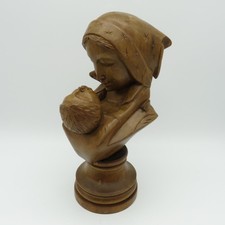 Alte Holzbüste Frau mit Kind