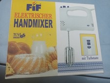 FiF Mix Handmixer Schneebesen Knethaken Handrührgerät Küchenmixer weiß