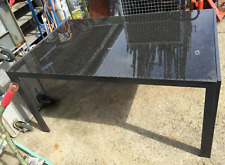 großer Gartentisch 96x150 Höhe 75 cm. Glassteinoptikplatte Alugestell