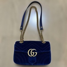 Gucci marmont blue velvet - gucci,