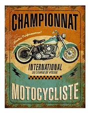 Vintage Motorrad Rennplakat