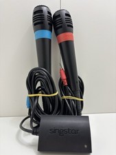 PS2 SingStar Mikrofone 2er Set Blau Rot inkl. Adapter Sony PlayStation 2