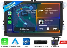 DAB+ Android 14 Navi Autoradio CarPlay DSP VW Golf 5 6 Plus Touran Tiguan Passat