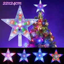 Weihnachtsbaumspitze mit 131 LED Beleuchtete Christbaumspitze Stern Baumspitze