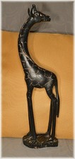 Holzfigur Deko Giraffe schwarz
