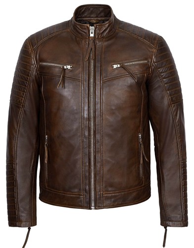Herren lederjacke gesteppt - herren,