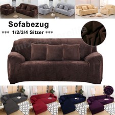 Plüsch Sofabezug Stretch Sofa Überwurf Sofahusse L Form Ecksofa 1 2 3 4 Sitzer