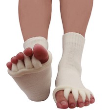 Zehenspreizer Socken Zehenstrecker Pediküre Hallux Valgus Toe Seperator Zeh DE