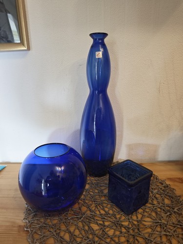 3er set blaue - set, glasvasen