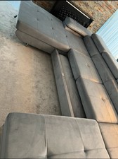 Vera Ecksofa Wohnlandschaft Grau mit Schlaffunktion U Form XXL