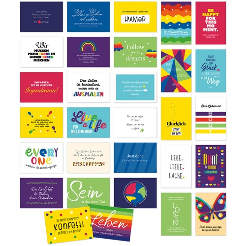 Bunte postkarten mit - bunte,