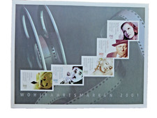 BRD  Wohlfahrtsmarken Schauspieler 2001, mit Ersttagsstempel Frankfurt  NEU