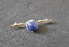 SILBER BROSCHE ° 925 / ooo °  mit  LAPIS LAZULI ° STABBROSCHE 