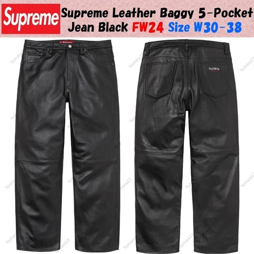 Supreme leder baggy pocket - leder, 5-pocket
