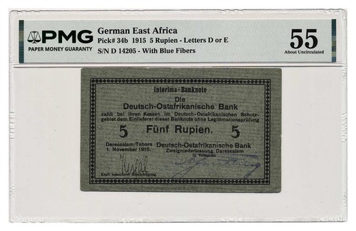 Deutsch ostafrika banknote - deutsch, 5