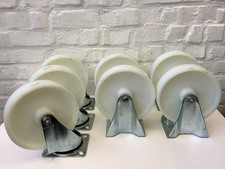 7er Set Colson Transportrollen mit 3x Lenk- und 4x Bockrolle, Höhe ca. 235 mm