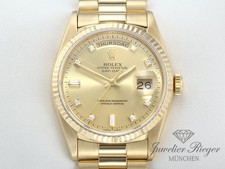 Rolex Day Date 36 mm 18238 1997 Gelbgold 750 Diamanten Automatik Gold