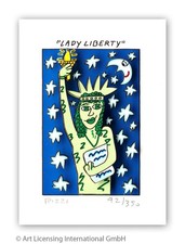 Original James Rizzi 3D Grafik " Lady Liberty  " Zertifikat GERAHMT