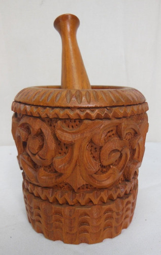 Holz mörser aus teak - holz,