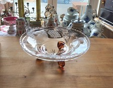Wunderschöne Glasschale Obstschale mit 3 Füssen - 32cm Ø