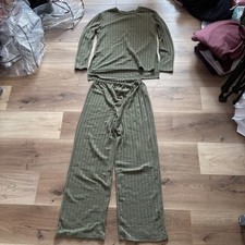 Shein Umstandsmode Set Langarmoberteil + Hose Armeegrün