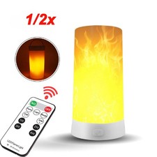 1/2x LED Flamme Lampe Fackel Feuer Licht Nachtlicht Flammeneffekt Fernbedienung
