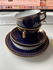 Romanov Kaffe Servise 2 Tassen mit Untertellern und Untertasse