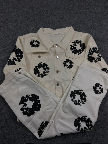 Denim set beige black - denim, beige/black