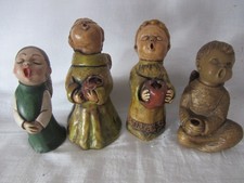 4 schöne kleine  Singende Engel Keramik/Kunststein, bunt 9-11cm