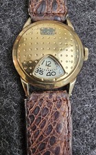1950'S ELGIN DIRECT READ "GOLF BALL "  JUMP HOUR WATCH Armbanduhr 10K vergoldet 