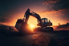 Wandbild: Ein großer Bagger