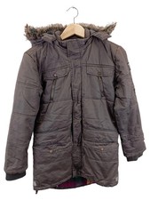 KANZ Winterjacke Kinder Gr. 152 Grau Kapuze Gesteppt Outdoor Baumwolle