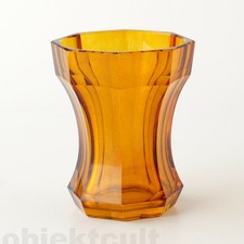 bernsteinfarbener Glasvase Becher um 1900 wohl Ludwig Moser Karlsbad