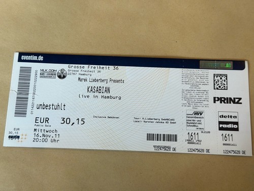 Kasabian konzertticket - kasabian,