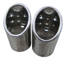 2x Premium Endrohre Chrom Auspuff Original Qualität 60-66mm für viele Fahrzeuge