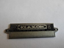 Typenschild Schild Oldtimer Hupe horn Klaxon England Klaxxon  S20