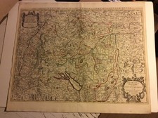 Kupferstichkarte Le Cercla de Souabe Schwaben Jaillot ca 1726MAP/F