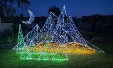 Festliche Rahmen Mondschein Berge Szene Weihnachten Display Kit mit Lichtern 5,4m WD