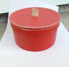 Box Aufbewahrung  rund  mit Deckelverschluss  Pappe rot  1960er  1970er  vintage