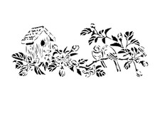 Schablone " Vogelhaus mit