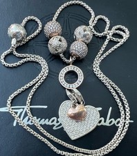 Elegante Thomas Sabo Karma Bead Kette & 4 Beads & Pave Carrier & Herz Charm