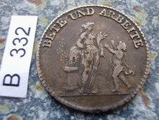 Nürnberg Silber Medaille BETE ARBEITE Abschlag vom Gold Dukaten um 18 Jhdt.