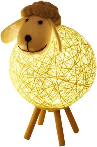Nachtlicht rattan holz 13cm - rattan,