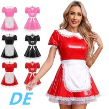 Damen Kostüm Dienstmädchen Maid Kleid Französisches Magd Uniform Karneval Kleid 