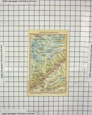 Original alter antiker Druck Farbkarte Eggishorn Münstergebirge Schweiz