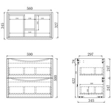 Badmöbel 2tlg. 50/60/80cm