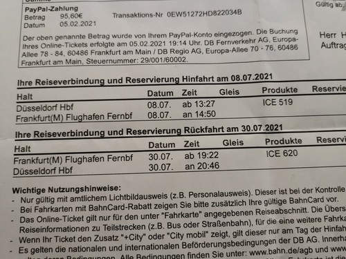 Zugticket von düsseldorf nach - zugticket,